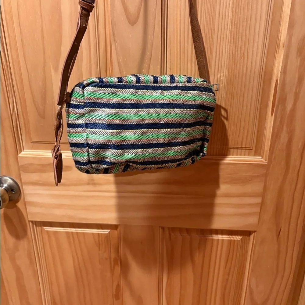 KBAS crossbody bag  blue, green, tan